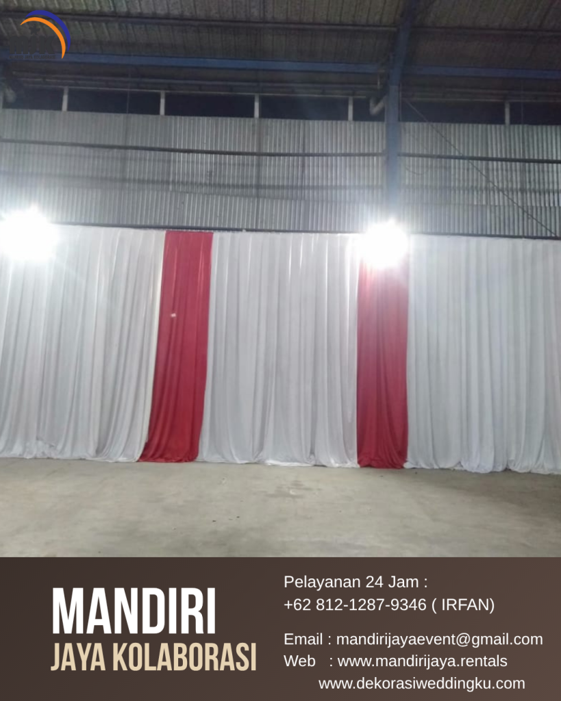 Sewa Meja Konsol,Panggung,Tirai Merah Putih Bogor