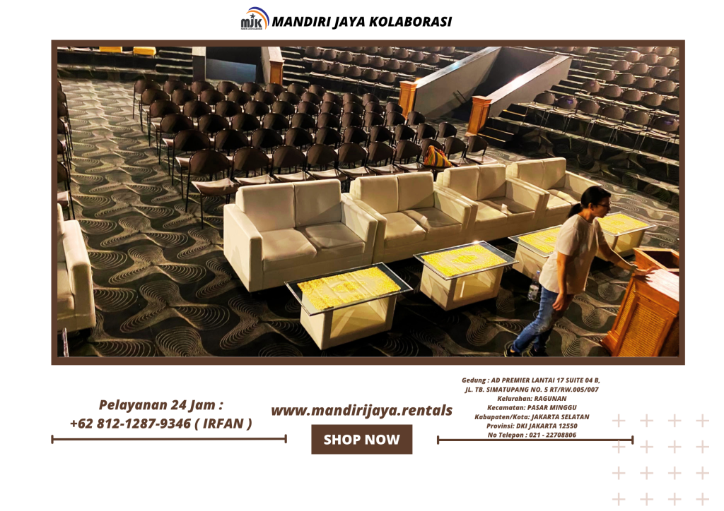 Sewa Sofa Double Putih, Meja VIP Kaca Di Jakarta