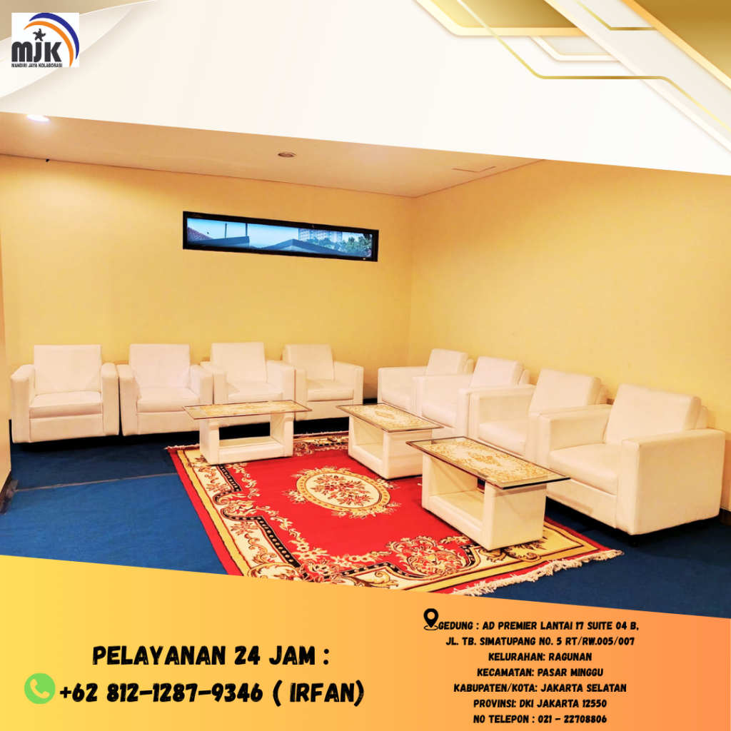 Jasa Sewa Sofa Kotak warna Putih dan Hitam Jakarta
