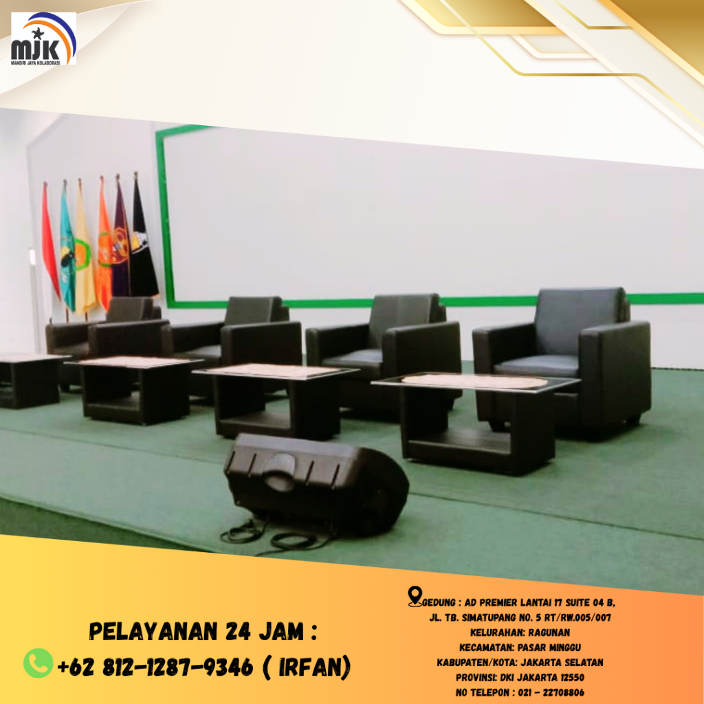 Jasa Sewa Sofa Kotak warna Putih dan Hitam Jakarta