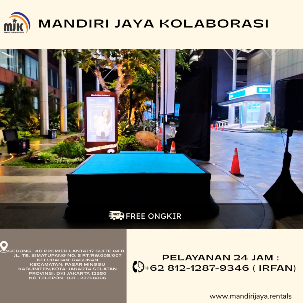 Rental Backdrop,Panggung,Podium putih frame stainless Jakarta