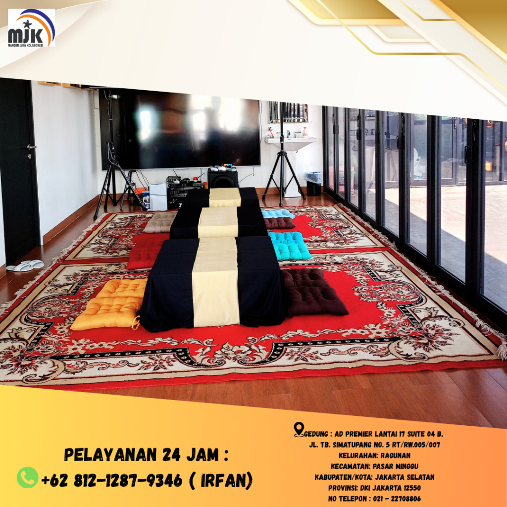 Sewa Meja lesehan Kotak,Permadani Dan Alas duduk Jakarta