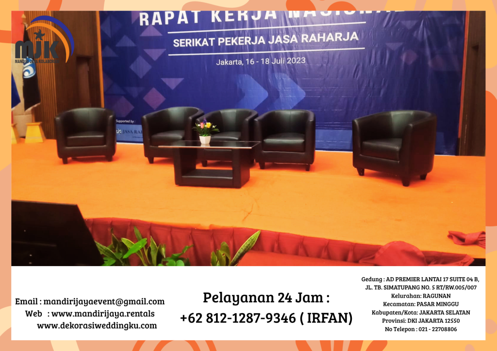 Sewa Sofa Oval Hitam,Meja Vip Kaca Jakarta