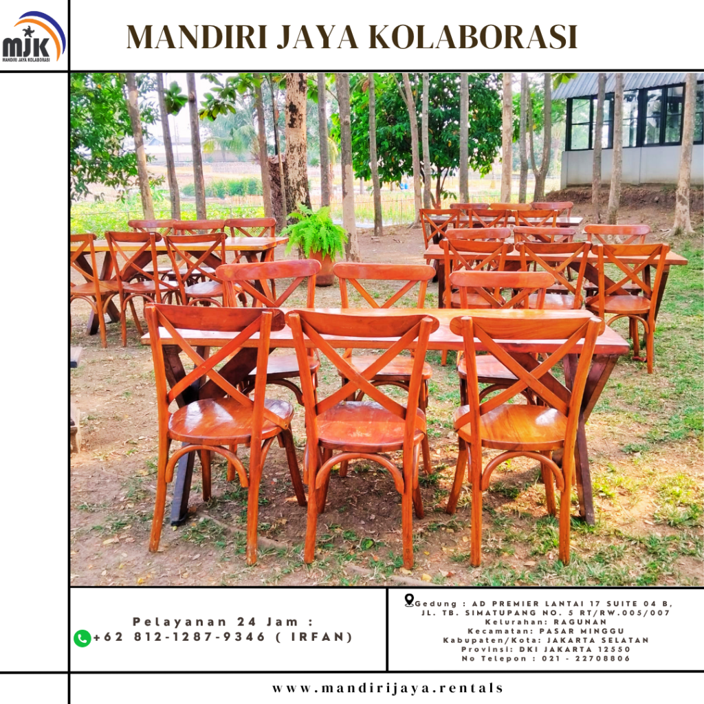 Sewa Kursi Cross Back,Meja Taman Extra Jakarta