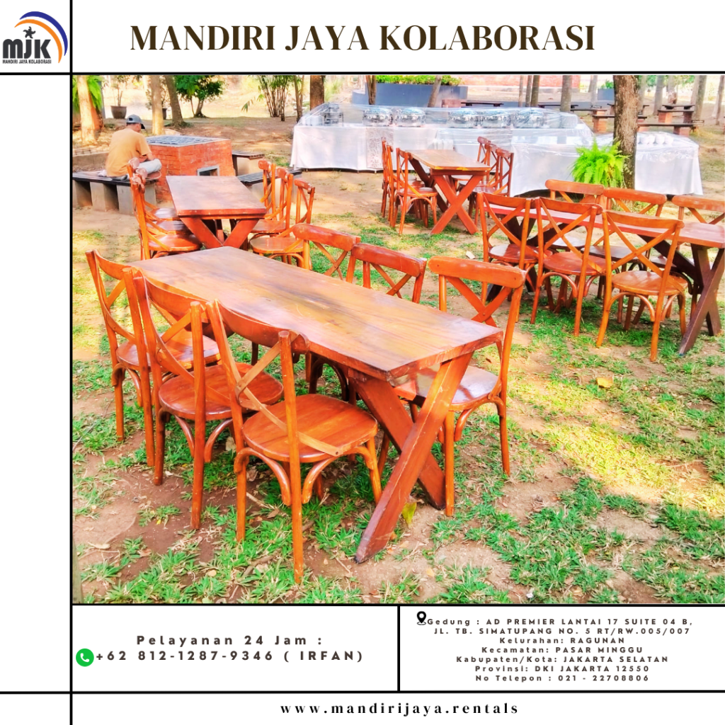Sewa Kursi Cross Back,Meja Taman Extra Jakarta