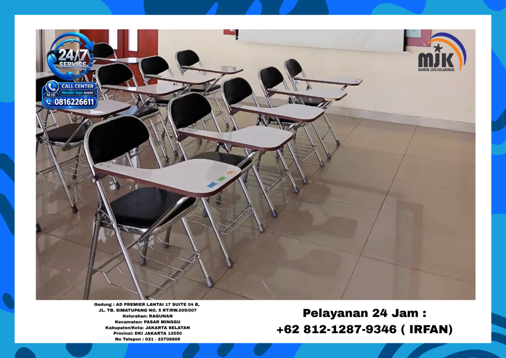 Sewa Kursi Kuliah Hitam Stainless kokoh Area Jakarta Utara