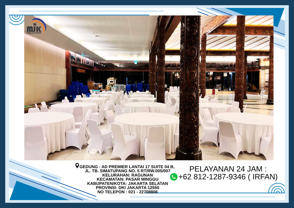 Sewa Meja Bundar,Kursi Susun Stainless Full Cover Jakarta