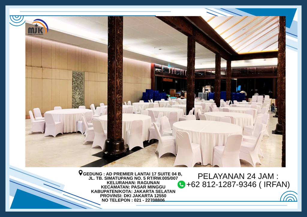 Sewa Meja Bundar,Kursi Susun Stainless Full Cover Jakarta