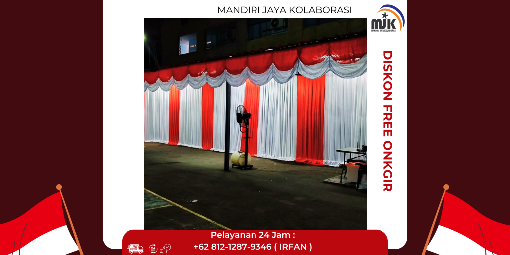 Sewa Tirai Dekor Merah Putih,Flooring,Backdrop Jakarta