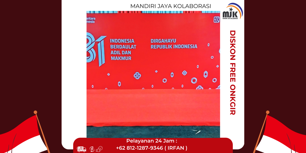 Sewa Tirai Dekor Merah Putih,Flooring,Backdrop Jakarta