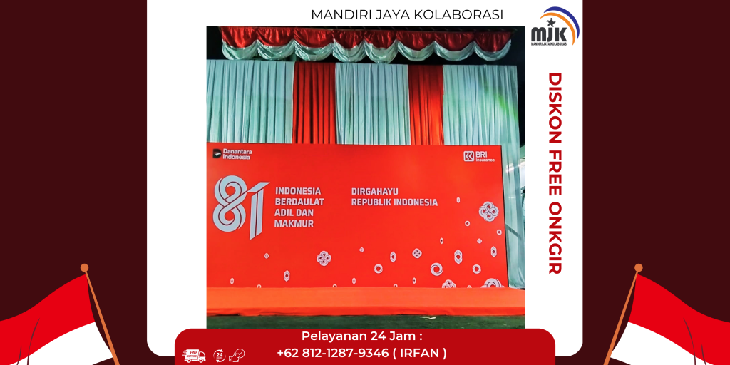 Sewa Tirai Dekor Merah Putih,Flooring,Backdrop Jakarta