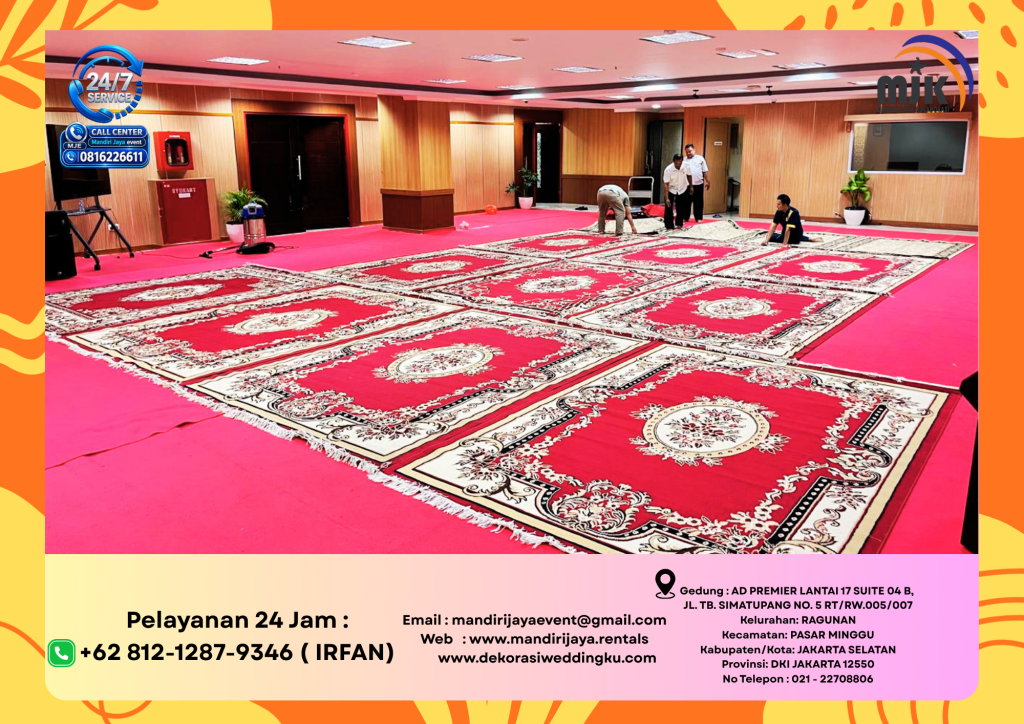Rental Karpet Turkey Permadani Merah Jakarta 081212879346 IRFAN