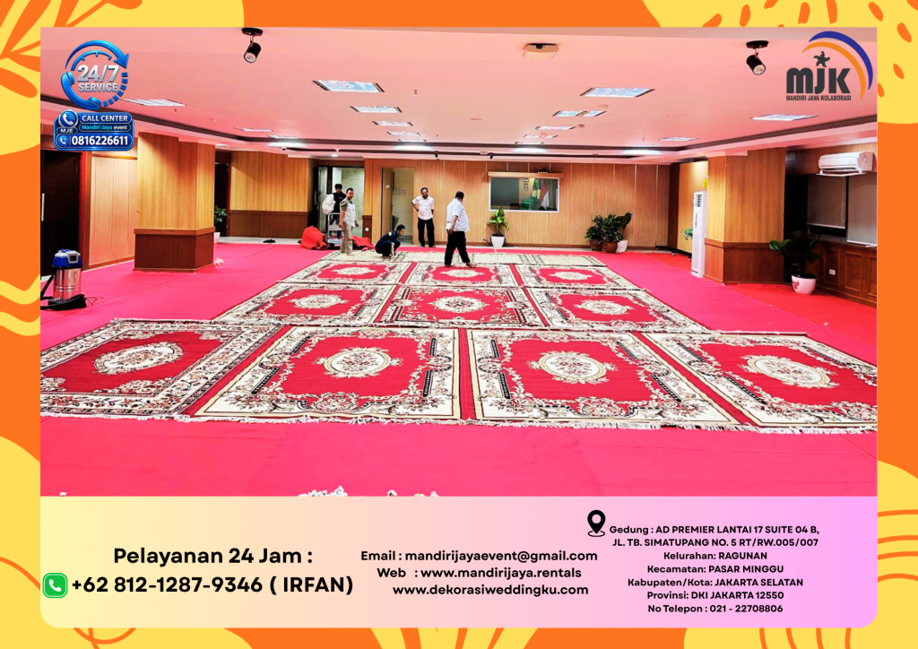 Rental Karpet Turkey Permadani Merah Jakarta 081212879346 IRFAN