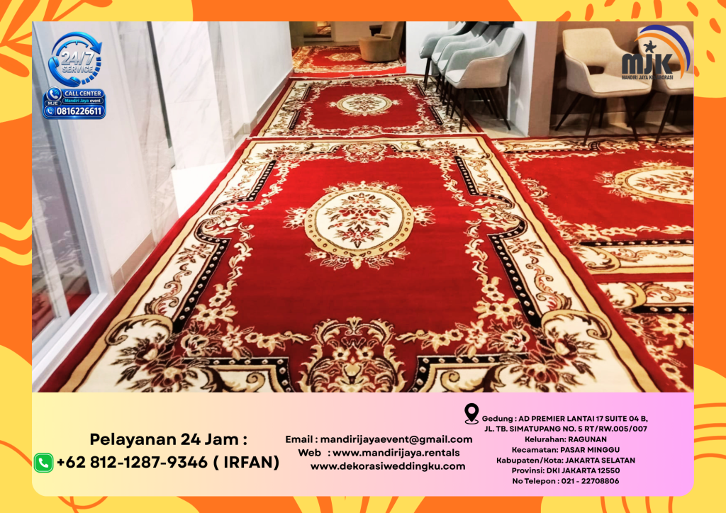 Rental Karpet Turkey Permadani Merah Jakarta 081212879346 IRFAN