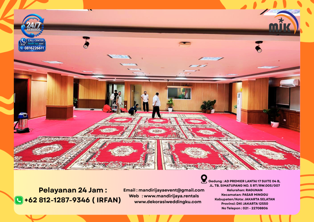 Rental Karpet Turkey Permadani Merah Jakarta 081212879346 IRFAN