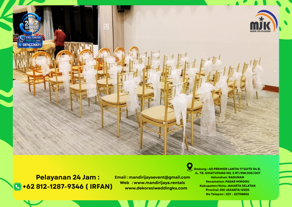 Rental Kursi Tiffany Gold Kerangka Kayu Jakarta 081212879346 IRFAN