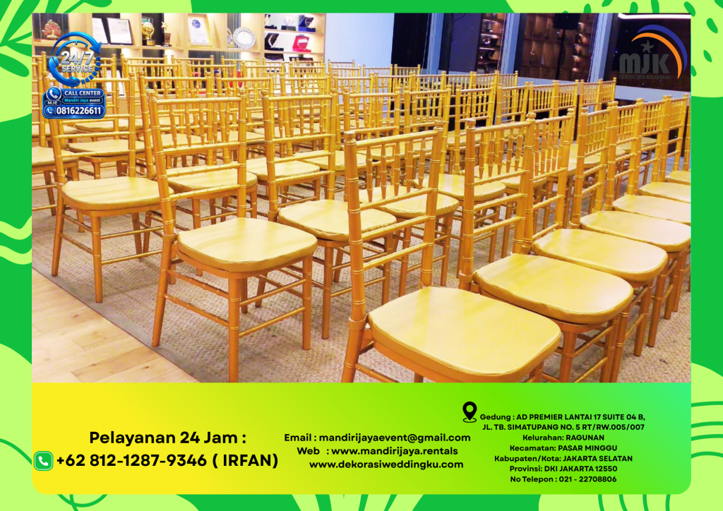 Rental Kursi Tiffany Gold Kerangka Kayu Jakarta 081212879346 IRFAN