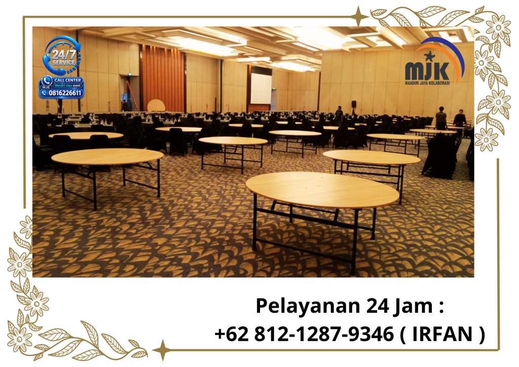 Rental Round Table HPL Polos Jakarta 