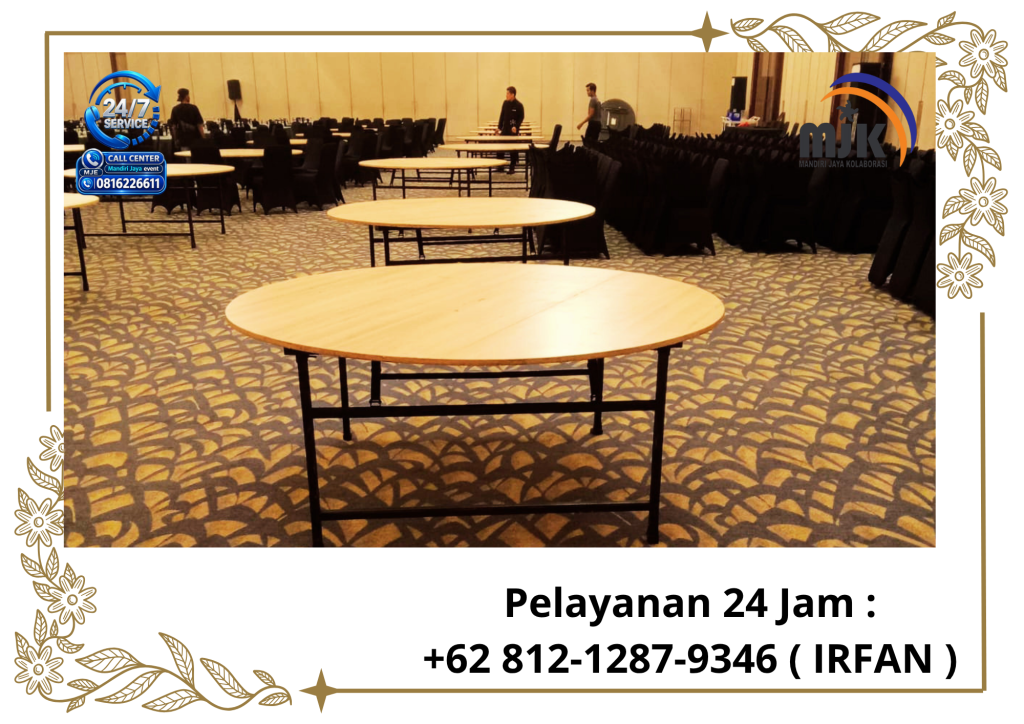 Rental Round Table HPL Polos Jakarta 