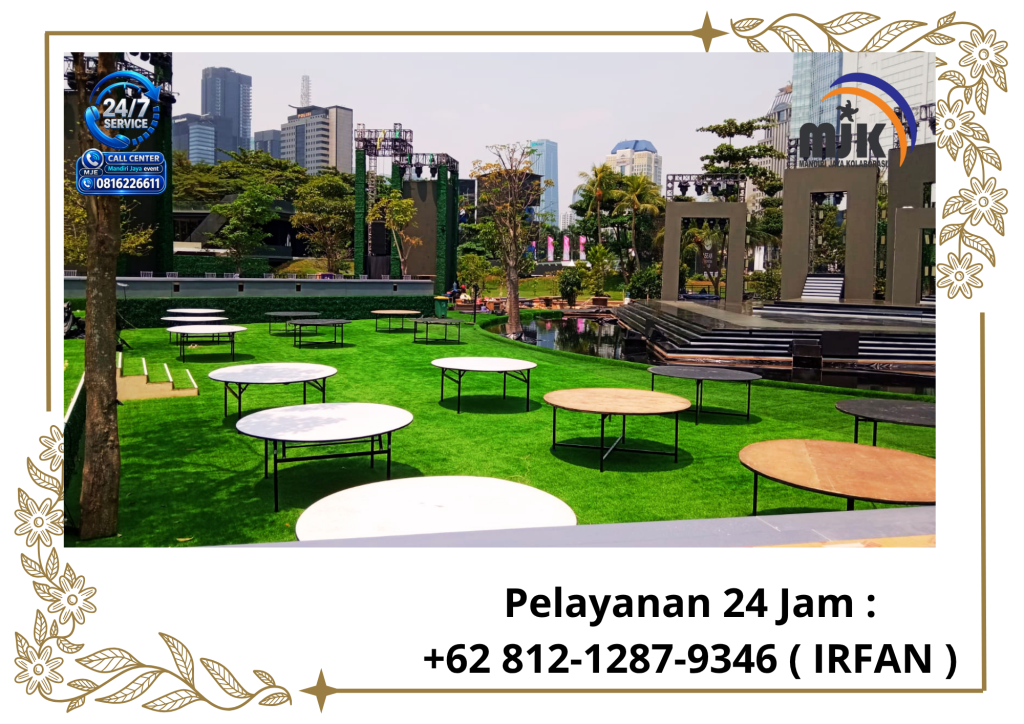 Rental Round Table HPL Polos Jakarta 