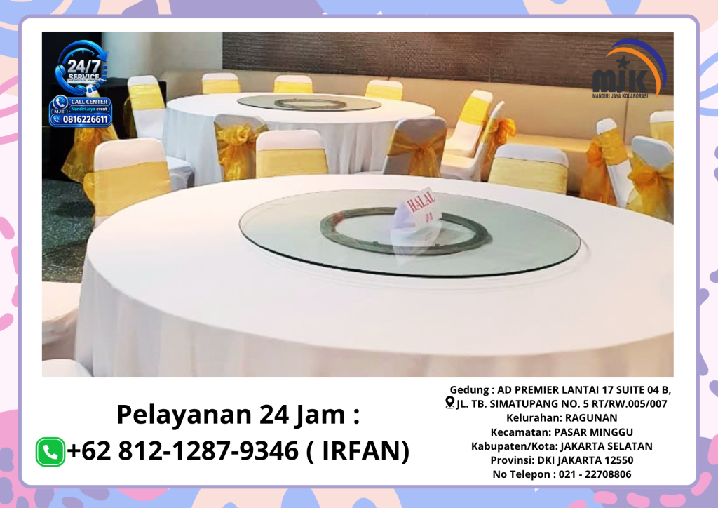 Rental Round Table Set Lazy Suzzan Jakarta 081212879346 IRFAN