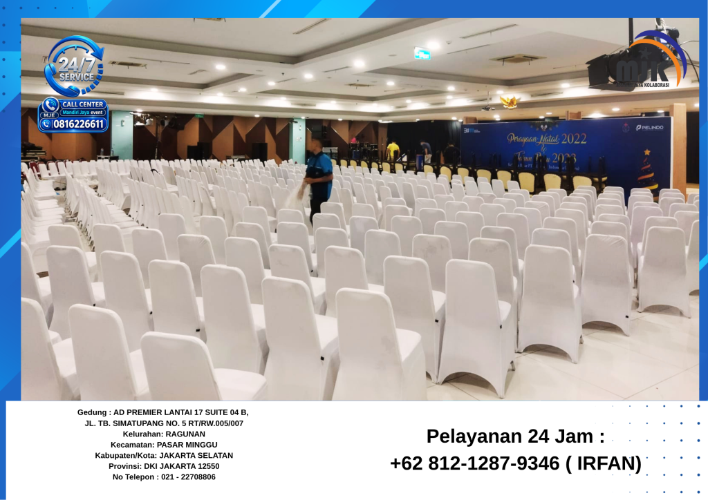 Sewa Cover Kursi Putih Stretch Jakarta +62 812-1287-9346 (IRFAN)