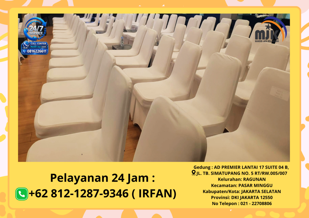 Sewa Kursi Susun Cover Ketat Putih Area Jakarta 081212879346 IRFAN