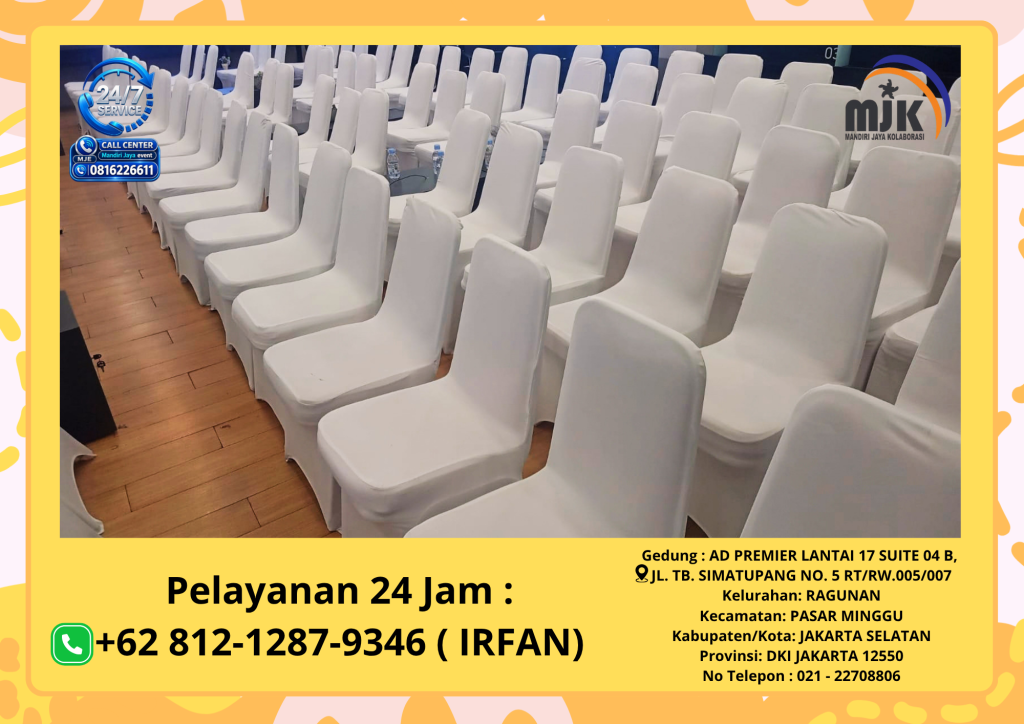 Sewa Kursi Susun Cover Ketat Putih Area Jakarta 081212879346 IRFAN