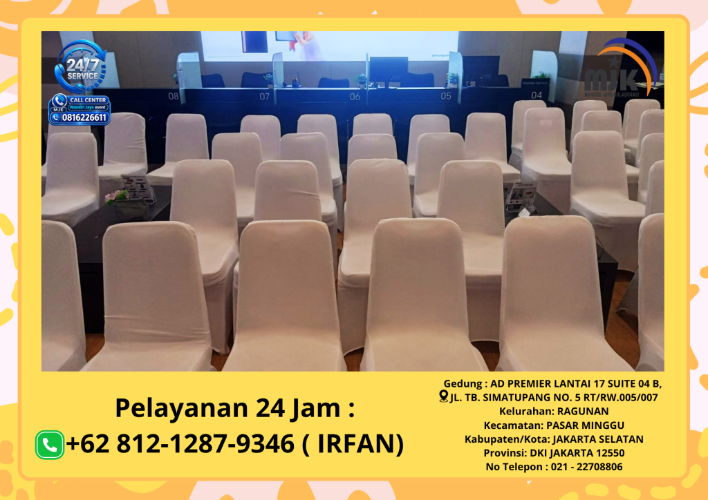 Sewa Kursi Susun Cover Ketat Putih Area Jakarta 081212879346 IRFAN