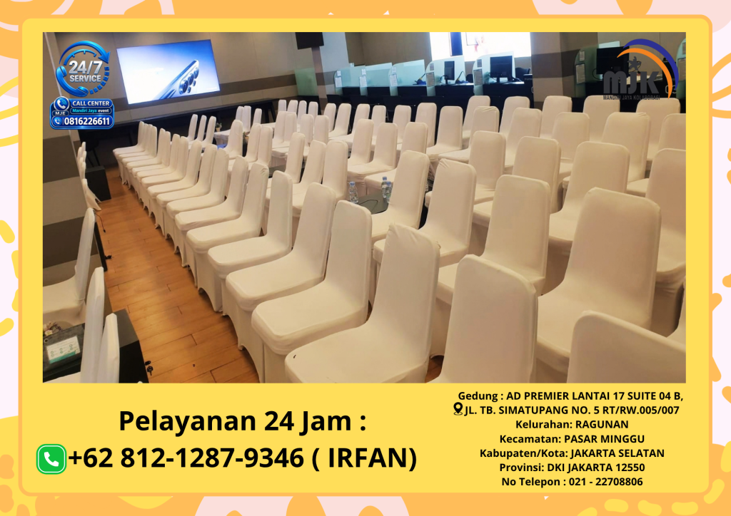 Sewa Kursi Susun Cover Ketat Putih Area Jakarta 081212879346 IRFAN