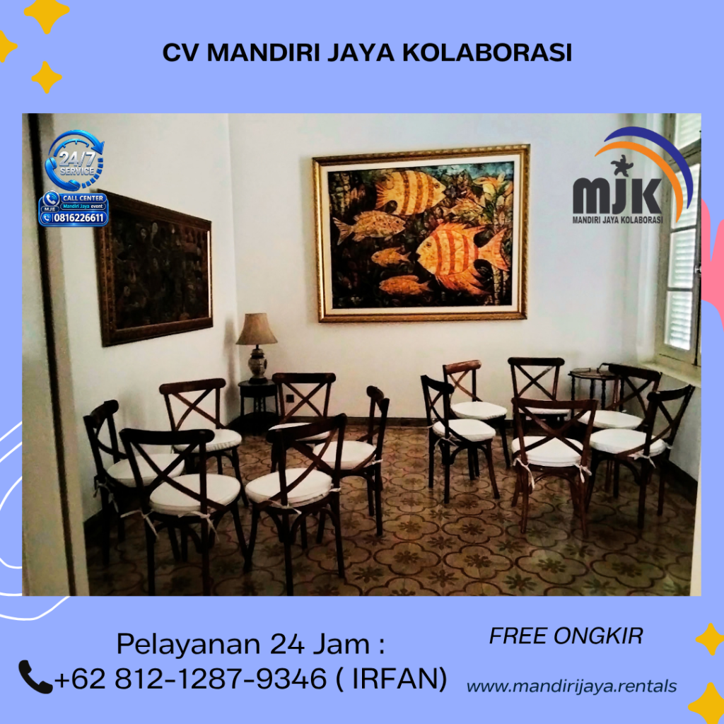 Rental Cross Chairs,Round Table Cikini Jakarta 081212879346 IRFAN