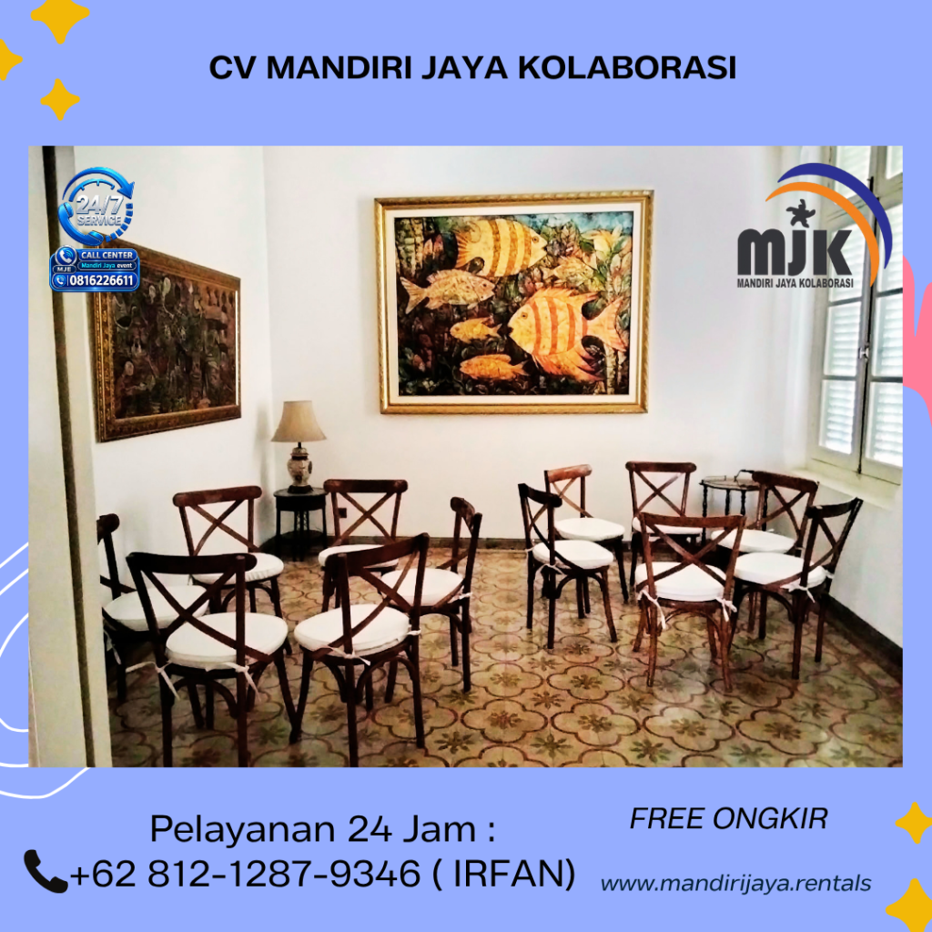 Rental Cross Chairs,Round Table Cikini Jakarta 081212879346 IRFAN