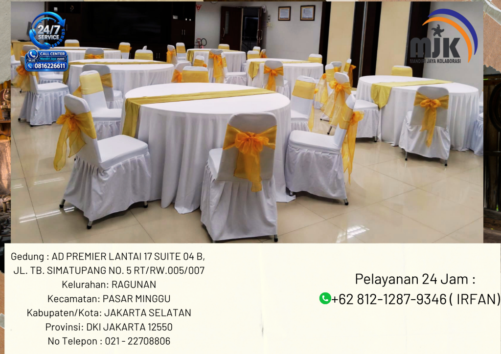 Rental Kursi Susun Cover Rumbai Dan Ketat Aneka Warna Jakarta
