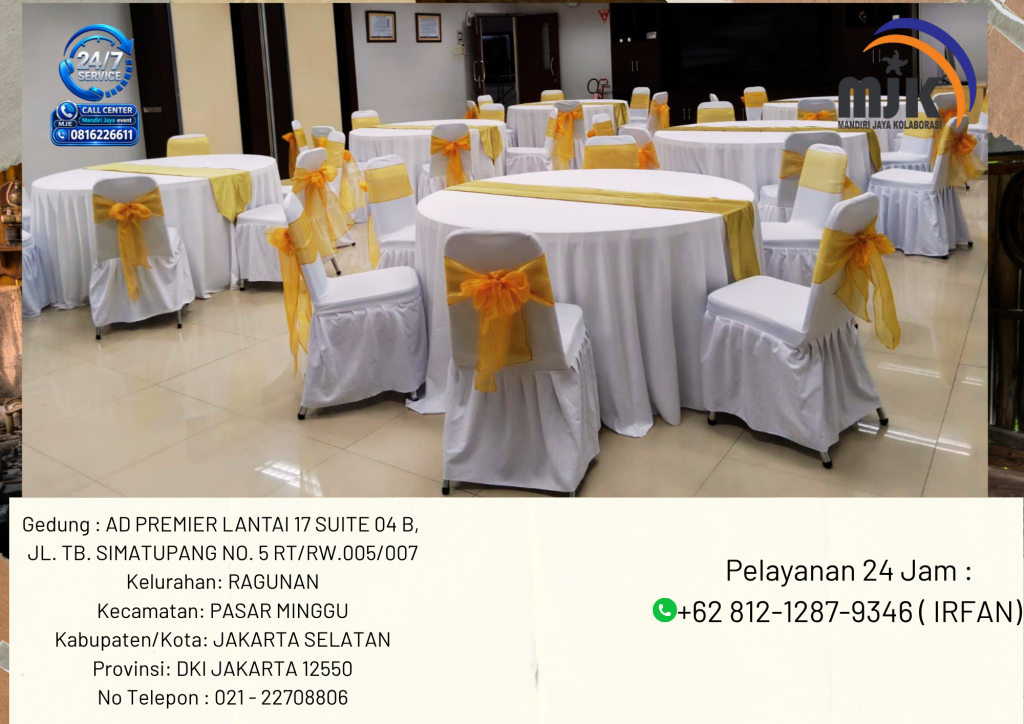 Rental Kursi Susun Cover Rumbai Dan Ketat Aneka Warna Jakarta