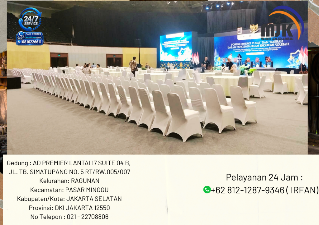 Rental Kursi Susun Cover Rumbai Dan Ketat Aneka Warna Jakarta