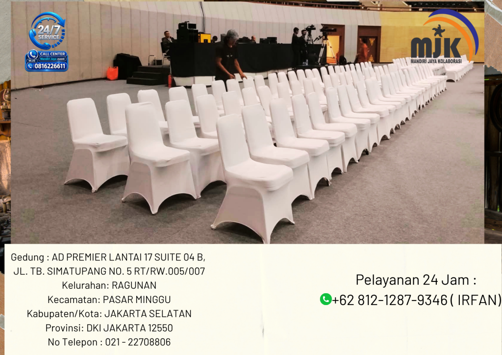 Rental Kursi Susun Cover Rumbai Dan Ketat Aneka Warna Jakarta