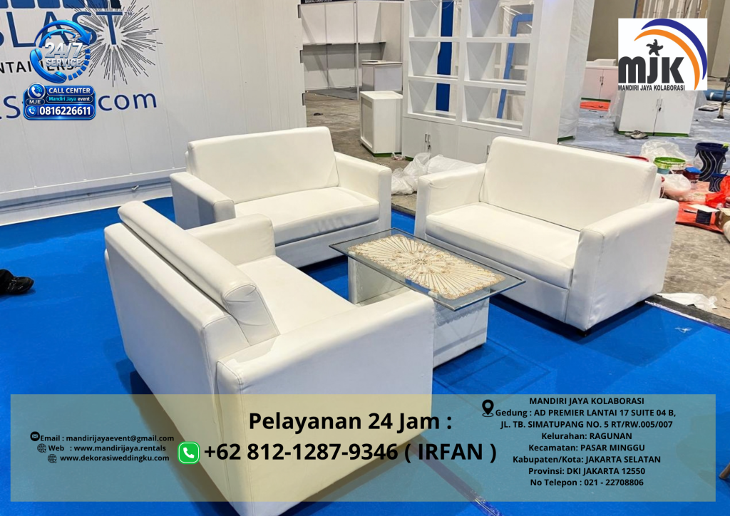 Rental Sofa Double Seater Putih Jakarta 081212879346 IRFAN