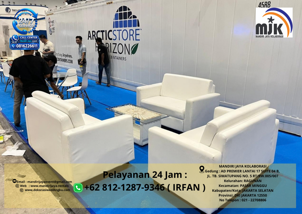 Rental Sofa Double Seater Putih Jakarta 081212879346 IRFAN