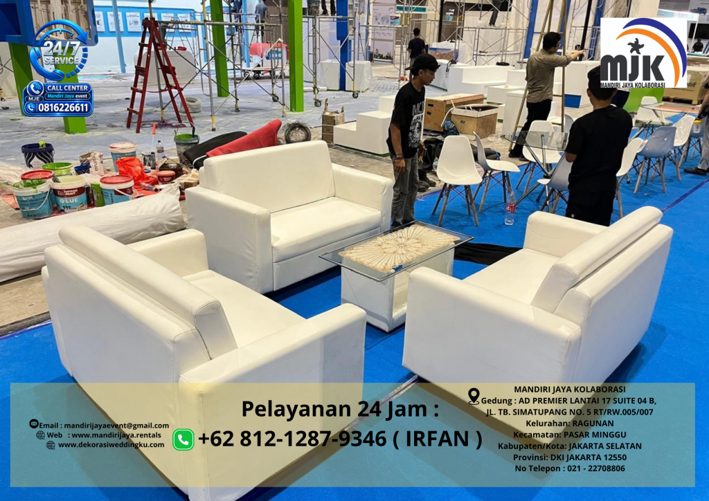 Rental Sofa Double Seater Putih Jakarta 081212879346 IRFAN