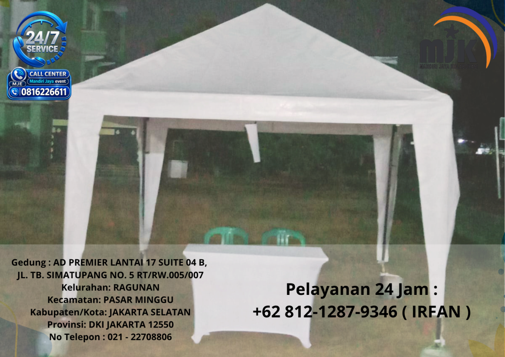 Rental Tenda Bazar 2x2m Atap Putih Bekasi 081212879346