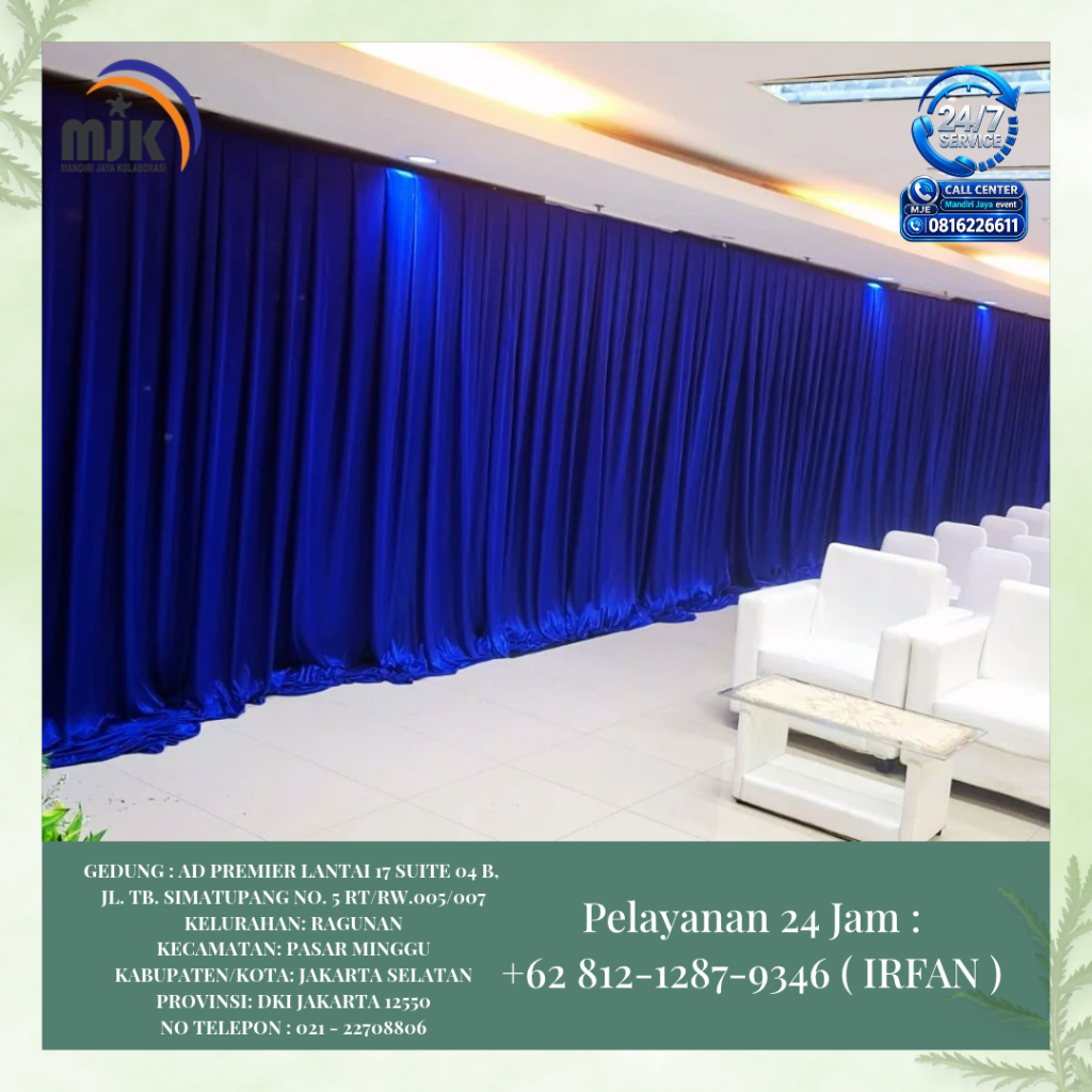 Rental Tirai Biru Jakarta 081212879346