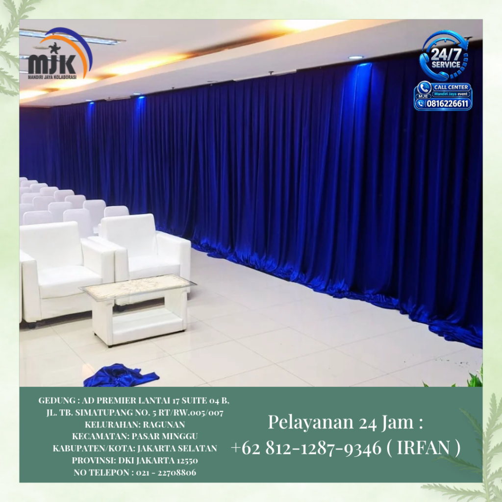 Rental Tirai Biru Jakarta 081212879346