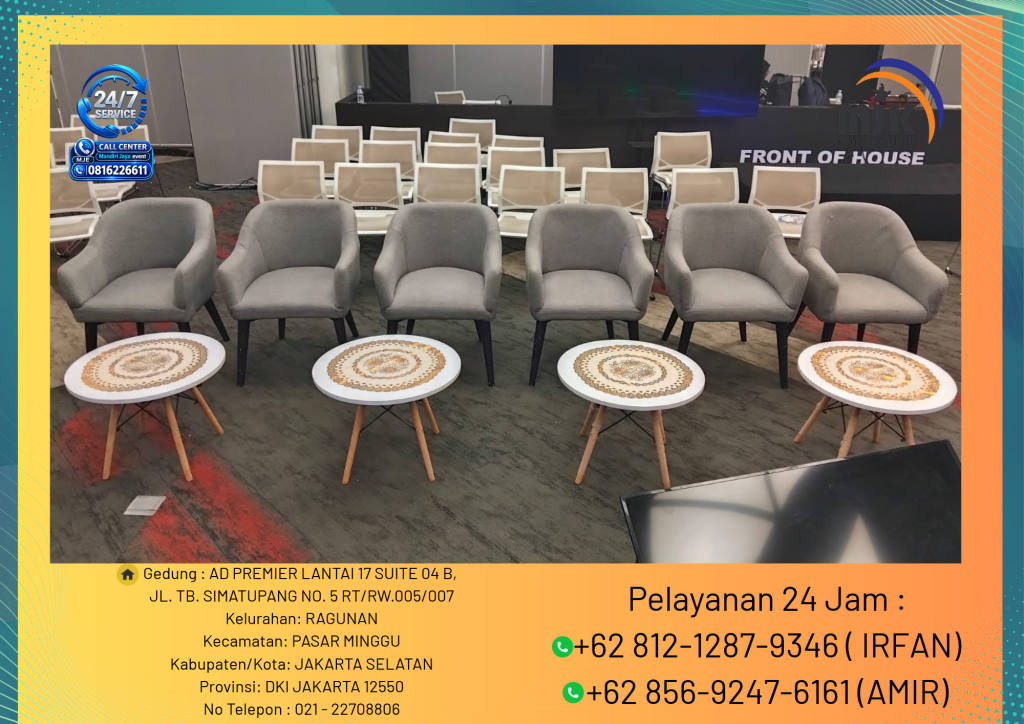 Sewa Sofa Studio, Meja Retro Putih Jakarta 081212879346