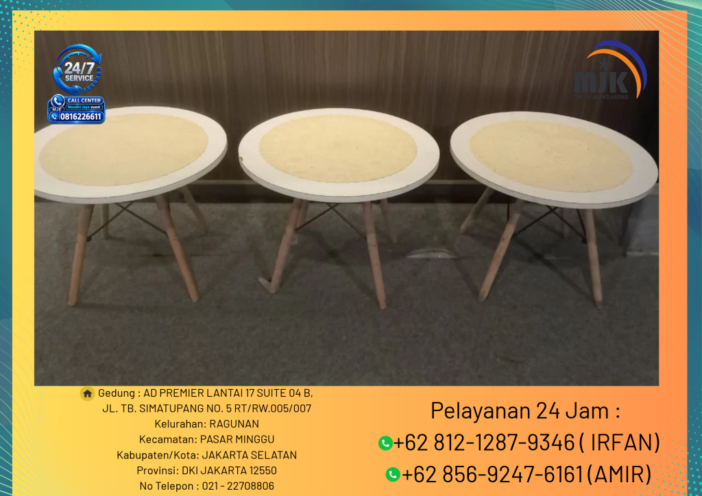 Sewa Sofa Studio, Meja Retro Putih Jakarta 081212879346