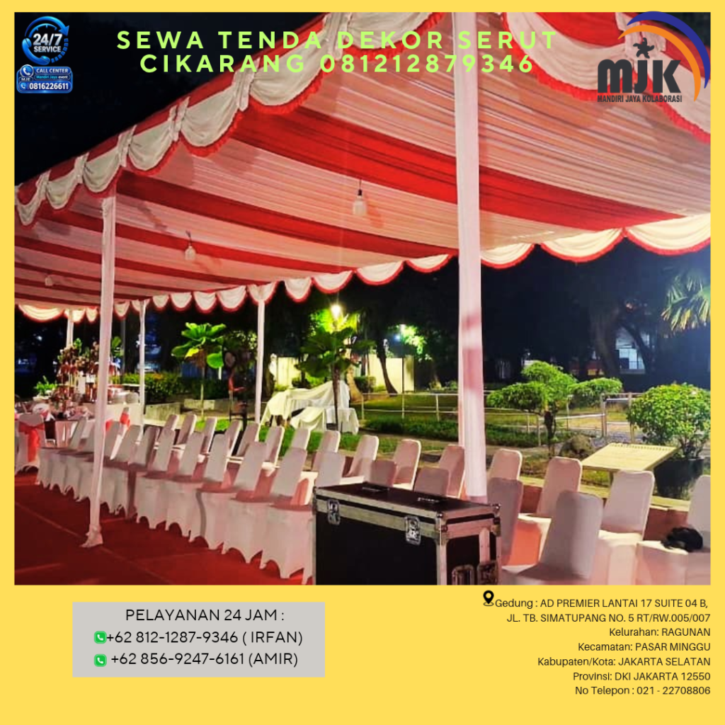 SEWA TENDA DEKOR SERUT CIKARANG 081212879346