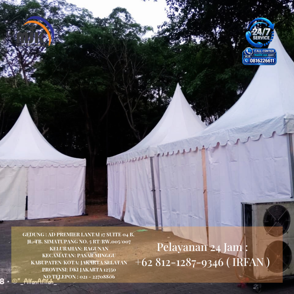 Sewa Tenda Sarnafil Kerucut Putih Jakarta 081212879346