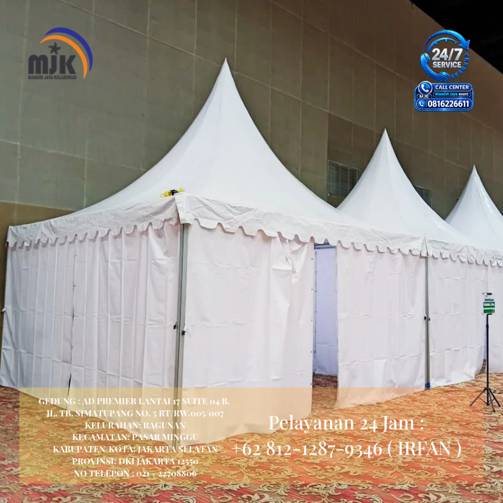 Sewa Tenda Sarnafil Kerucut Putih Jakarta 081212879346