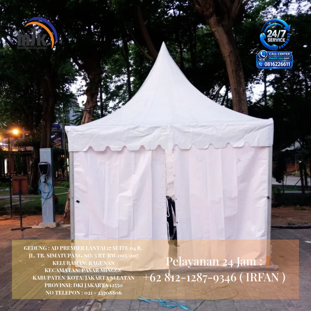 Sewa Tenda Sarnafil Kerucut Putih Jakarta 081212879346